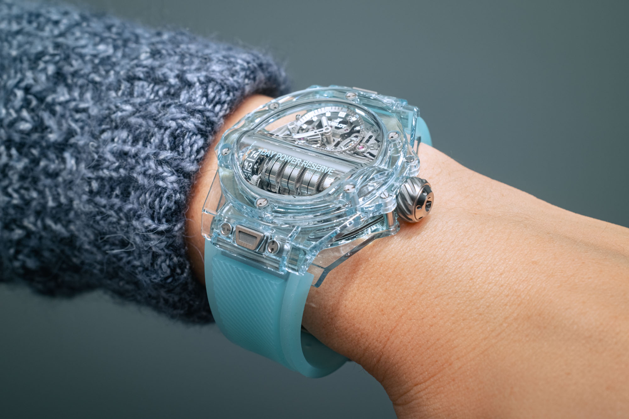 Mechanical resonance with colour: Hublot Big Bang MP-11 Aquamarine Sapphire Luxury Replica Watch