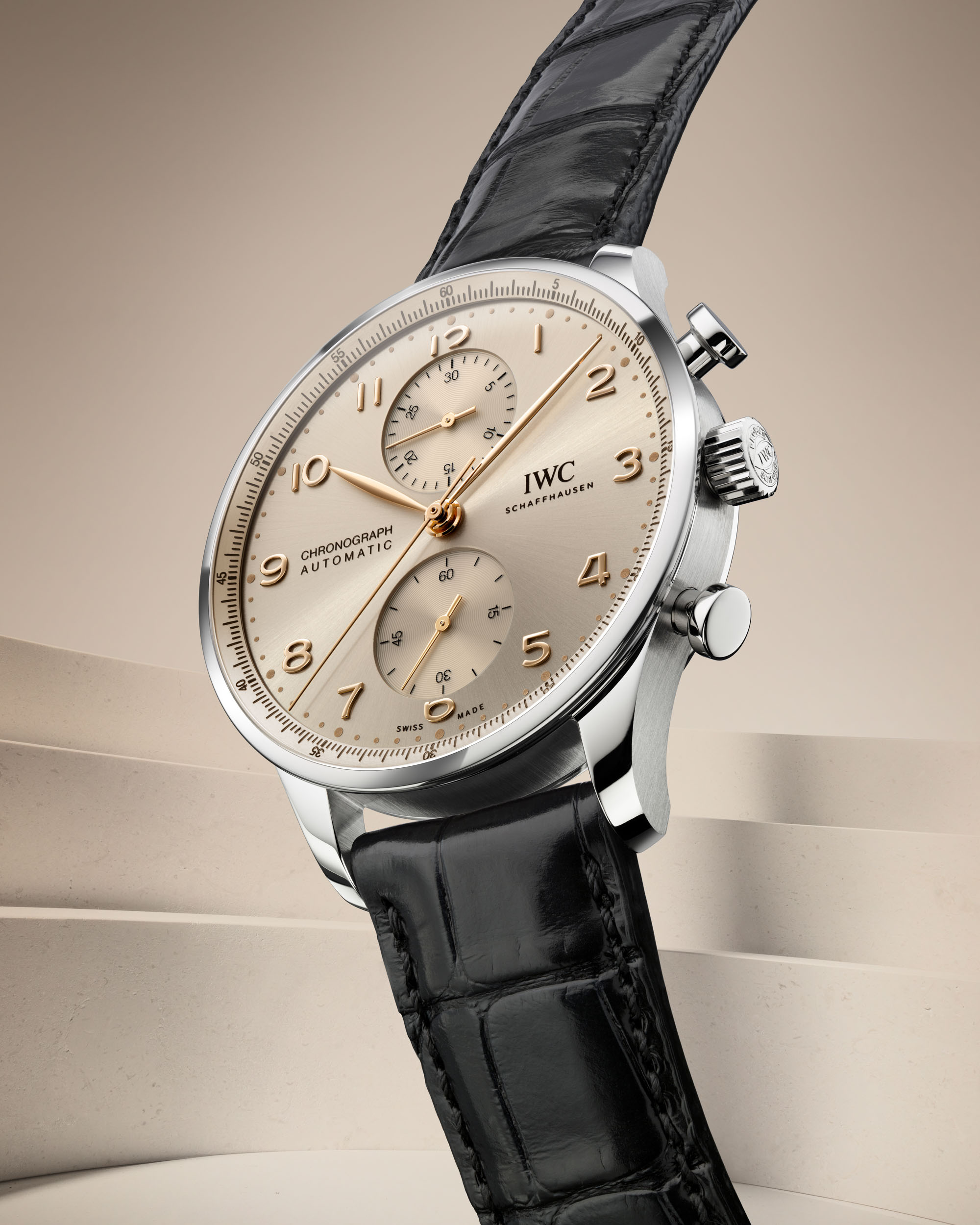 IWC Portuguese Chronograph IW371624 Replica: The Golden Balance of Dune Aesthetics and Mechanical Poetry